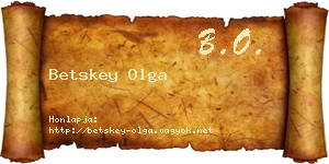 Betskey Olga névjegykártya